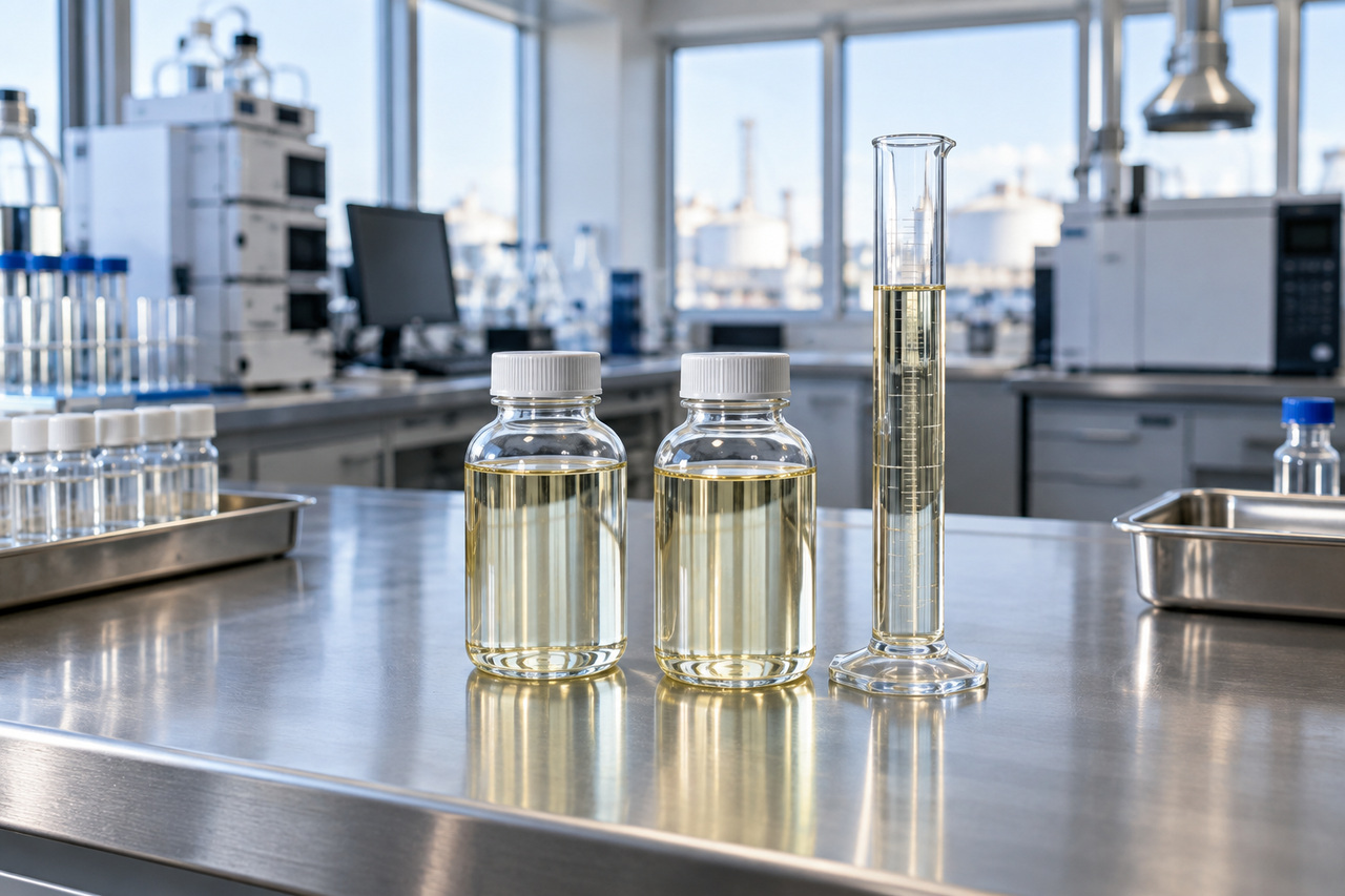 Diesel sample at a petroleum inspection laboratory