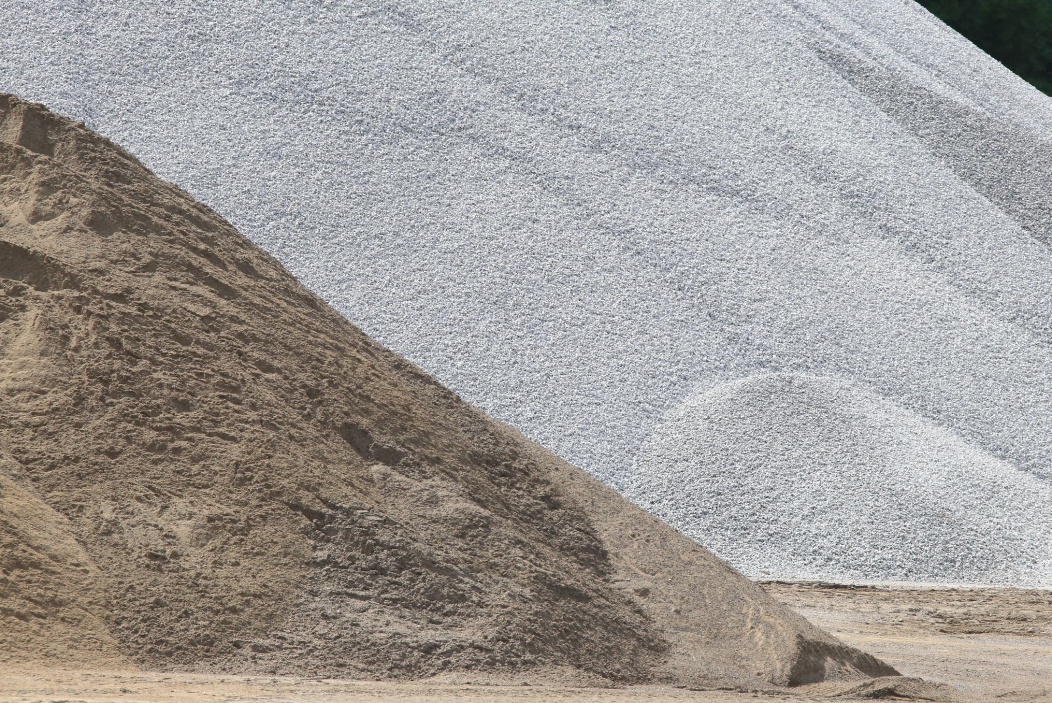 Quartz sand being processed for industrial use